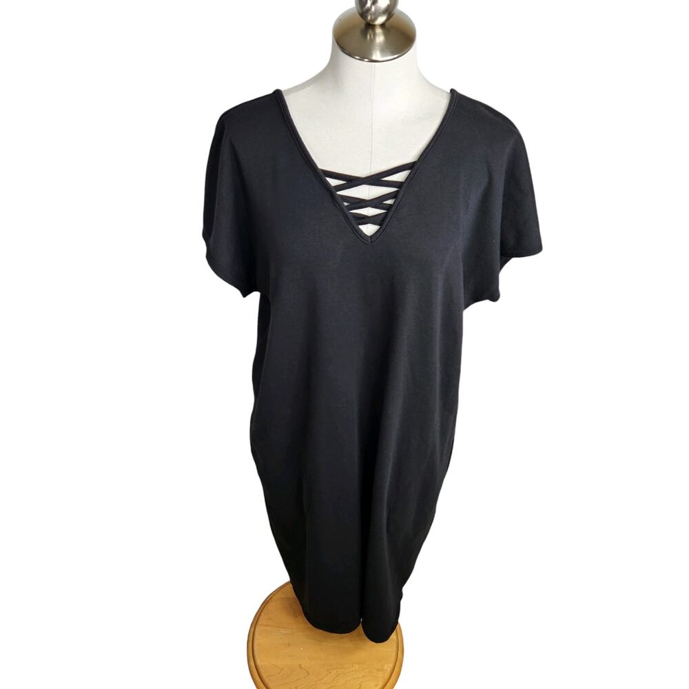 Lane‎ Bryant French Terry Casual Dress Womens Size 14/16 Black